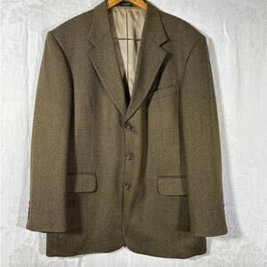 RBM Sport Coat 44R Brown Herringbone Lambswool Lined
